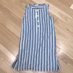 MAX STUDIO Sleeveless Linen Cotton Sleeveless Sun Dress NWT Size Small